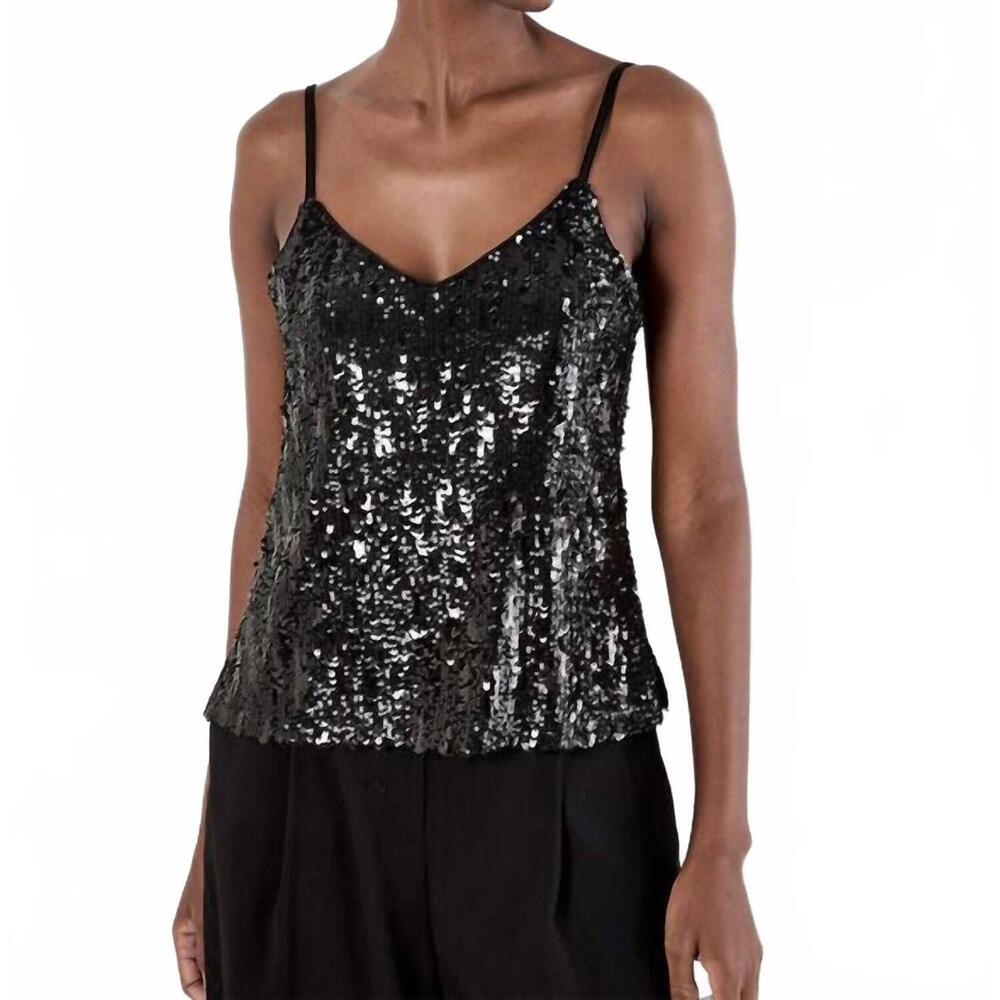 NEW APRICOT sequin embellished camisole top in black